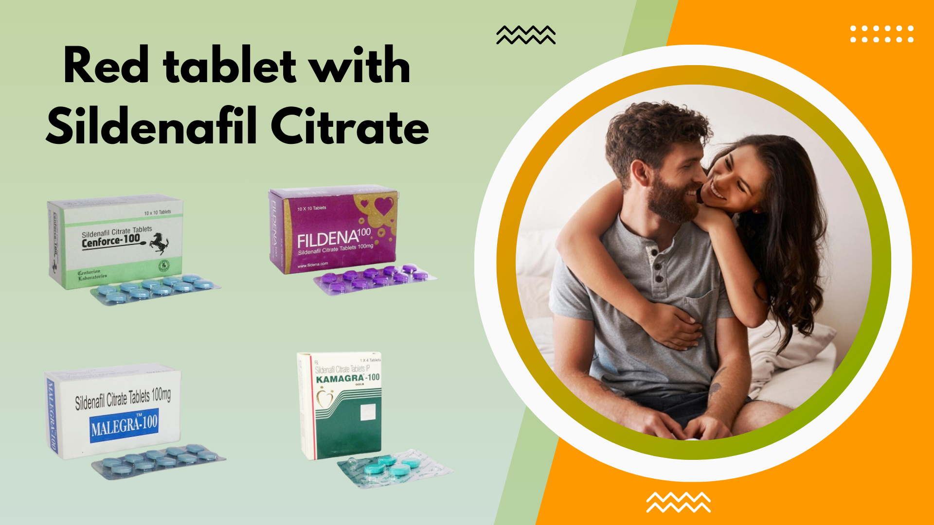 Red tablet containing Sildenafil Citrate